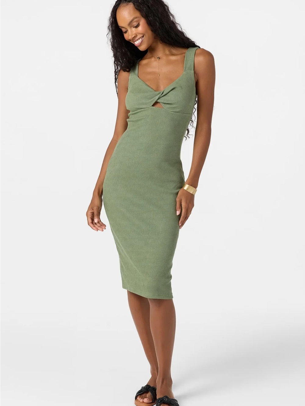 O’Neill Jaslyn Midi Dress in Olive Green